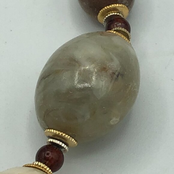 Vintage Plastic Large Beads long Strand Necklace signed Hong Kong - Picture 5 of 9